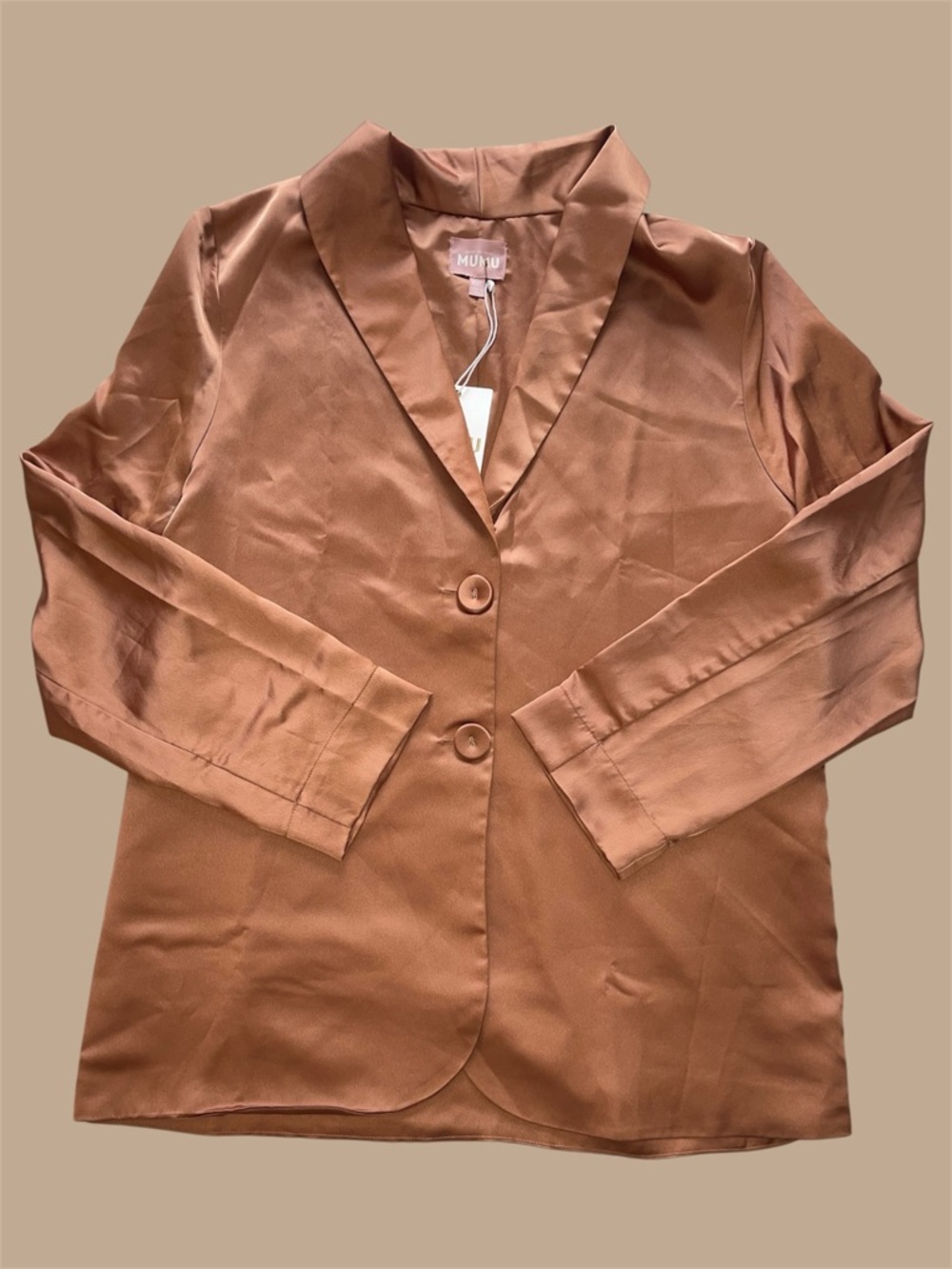 Show Me Your Mumu Felix Blazer in Copper Luxe Satin